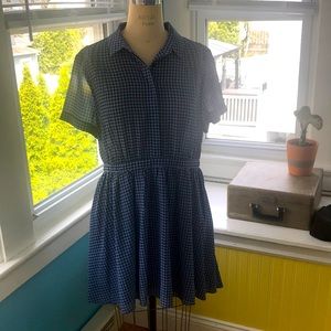 Jack Wills Blue Checkered Dress US 10